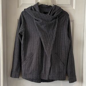 Hurley Jacket Hooded Chevron Knit Full Zip Charcoal Gray Size Small